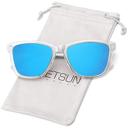 Clear Frame / Blue Mirrored Lens