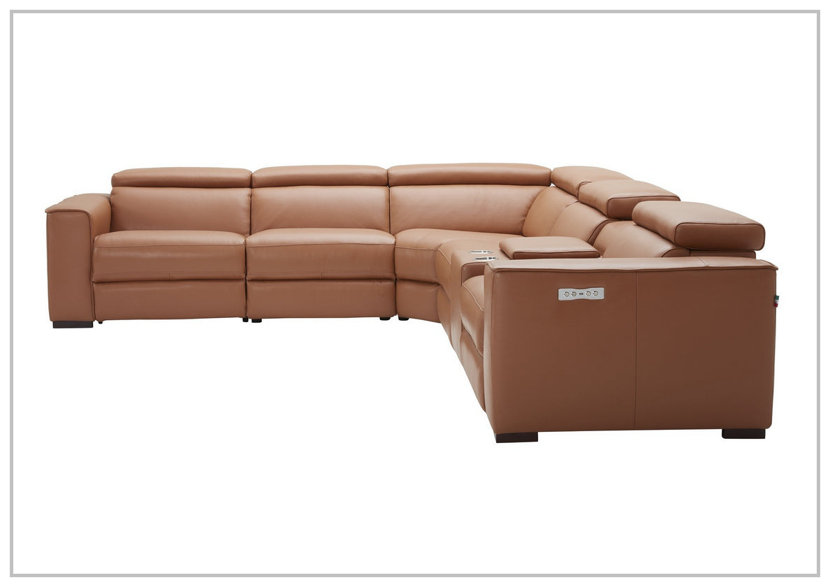 Gio Italia Aventura L-Shaped Leather Power Reclining Sectional Sofa - Modern Living Room Furniture for Home Theater & Family Gatherings