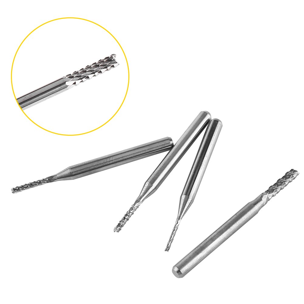 10pcs Tungsten Carbide End Mills - High Precision Engraving Bits & Milling Cutters for Circuit Boards, Plastics & Stainless Steel - Ideal for PCB Fabrication, DIY Projects & Industrial Machining