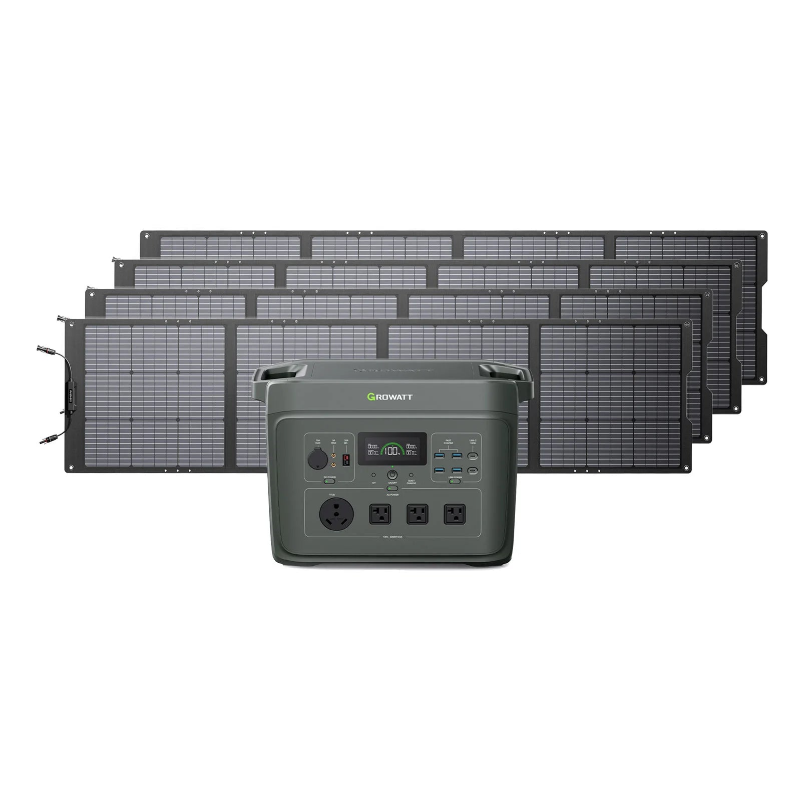 Growatt INFINITY 2000 Portable Solar Generator - 2000W Pure Sine Wave Power Station for Home Backup, Camping & Outdoor Adventures | Solar Powered Emergency Power Supply for Blackouts, RV Trips & Off-Grid Living