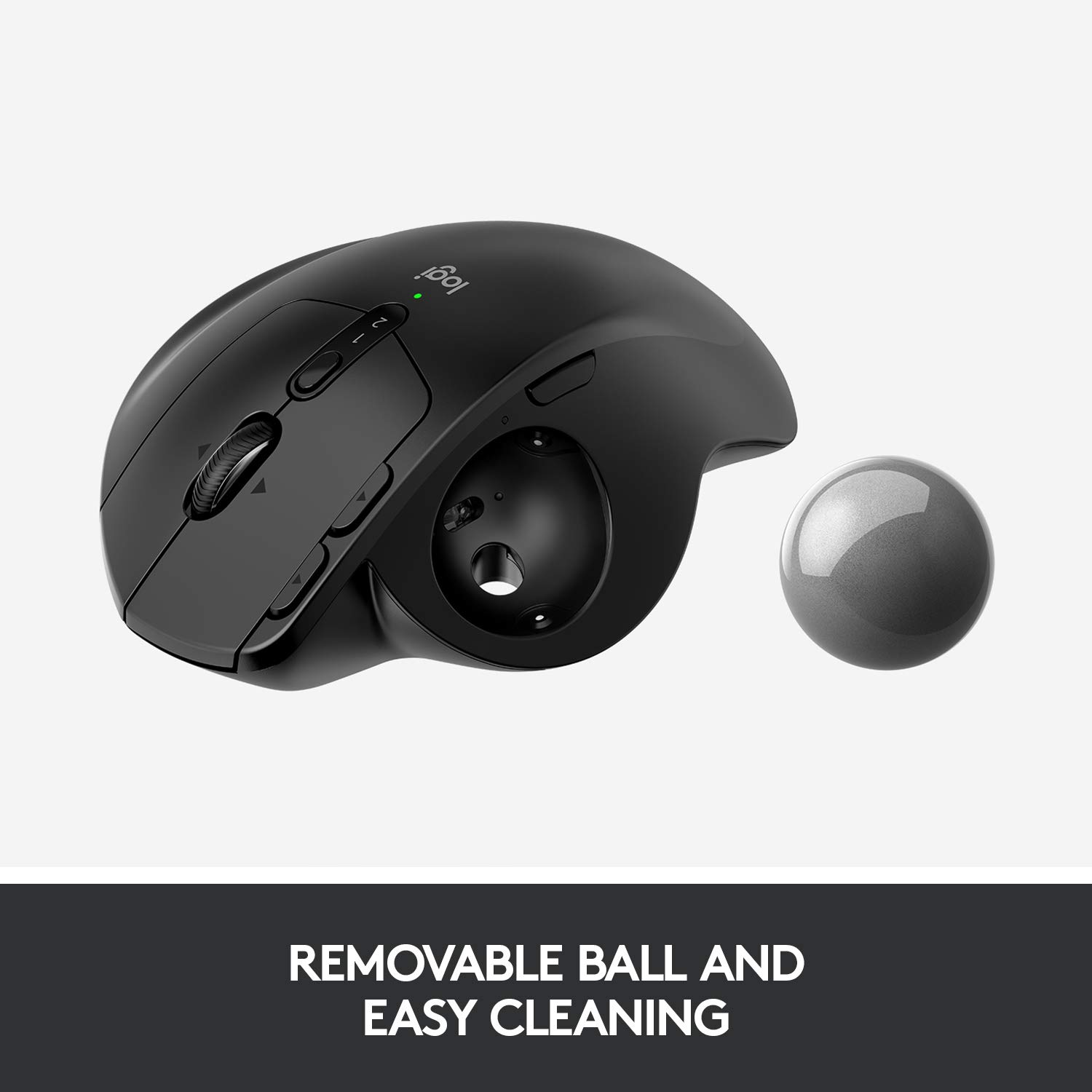 Logitech MX Ergo Wireless Trackball Mouse - Ergonomic Design, Bluetooth/USB Connectivity, Rechargeable for Windows & Mac - Perfect for Office Work, Graphic Design & CAD Professionals