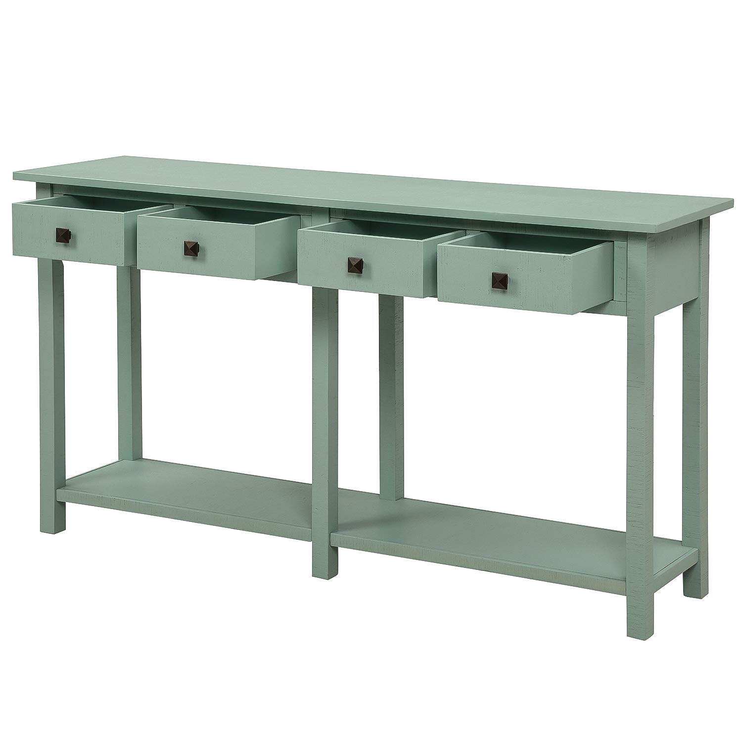 Rustic Console Table with Drawer and Bottom Shelf - Brushed Texture Sofa Table for Living Room, Entryway, Dining Room - Perfect for Home Decor & Small Space Organization (Espresso Finish)