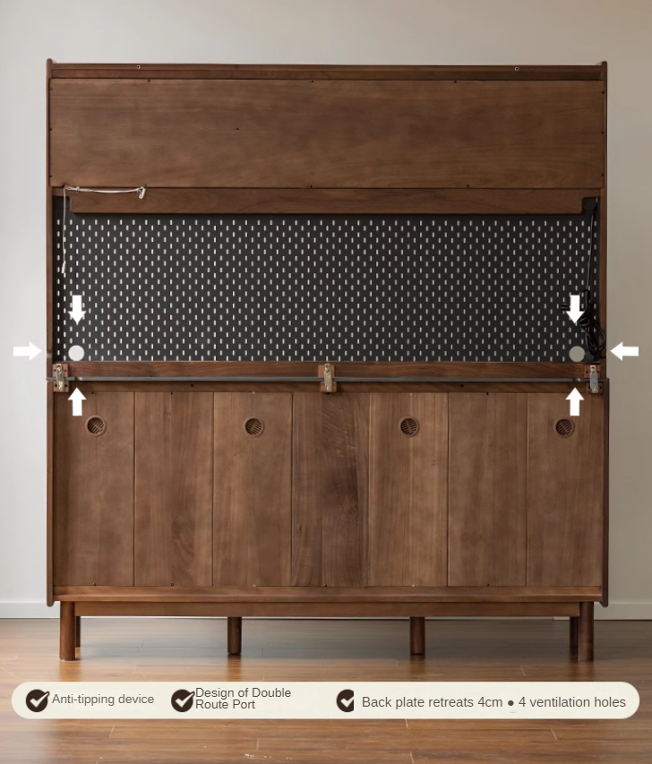 Premium Black Walnut Solid Wood Sideboard - Modern Luxury Buffet Cabinet for Dining Room, Living Room & Entryway Storage