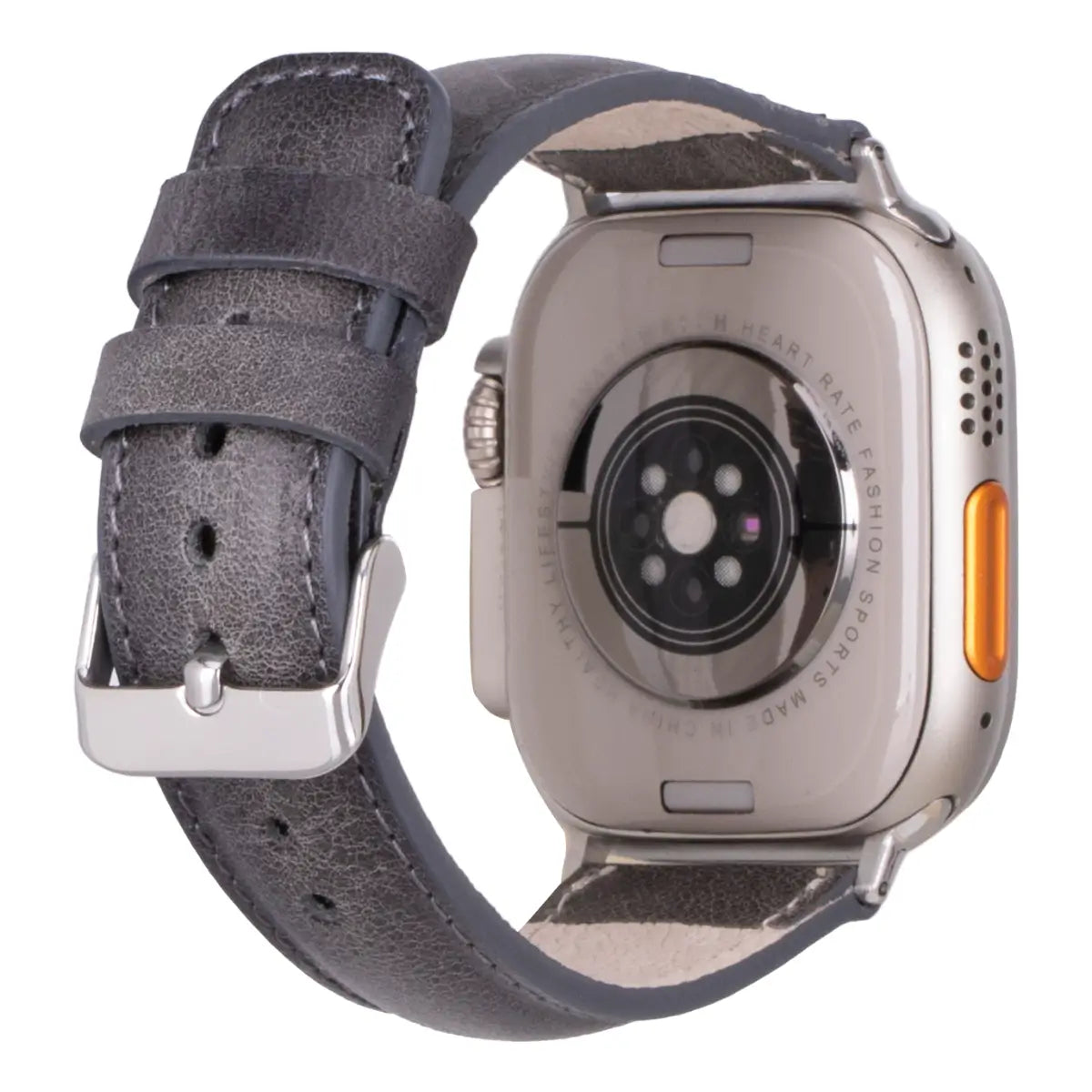 Premium Burnished Gray Leather Apple Watch Band - Classic & Stylish Replacement Strap for Apple Watch Series 1-9, SE & Ultra - Perfect for Work, Travel & Everyday Wear