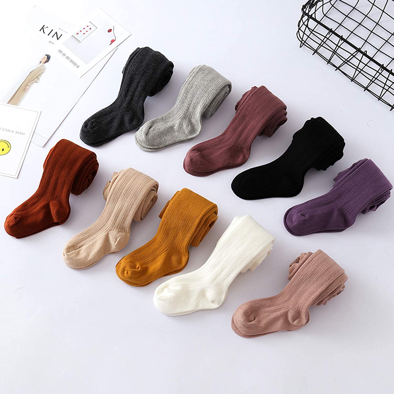 Zando Baby Tights for Girls - Soft Cotton Seamless Leggings, Cable Knit Toddler Tights & Pantyhose for Newborn Infants | Perfect for Playtime, Daycare & Special Occasions