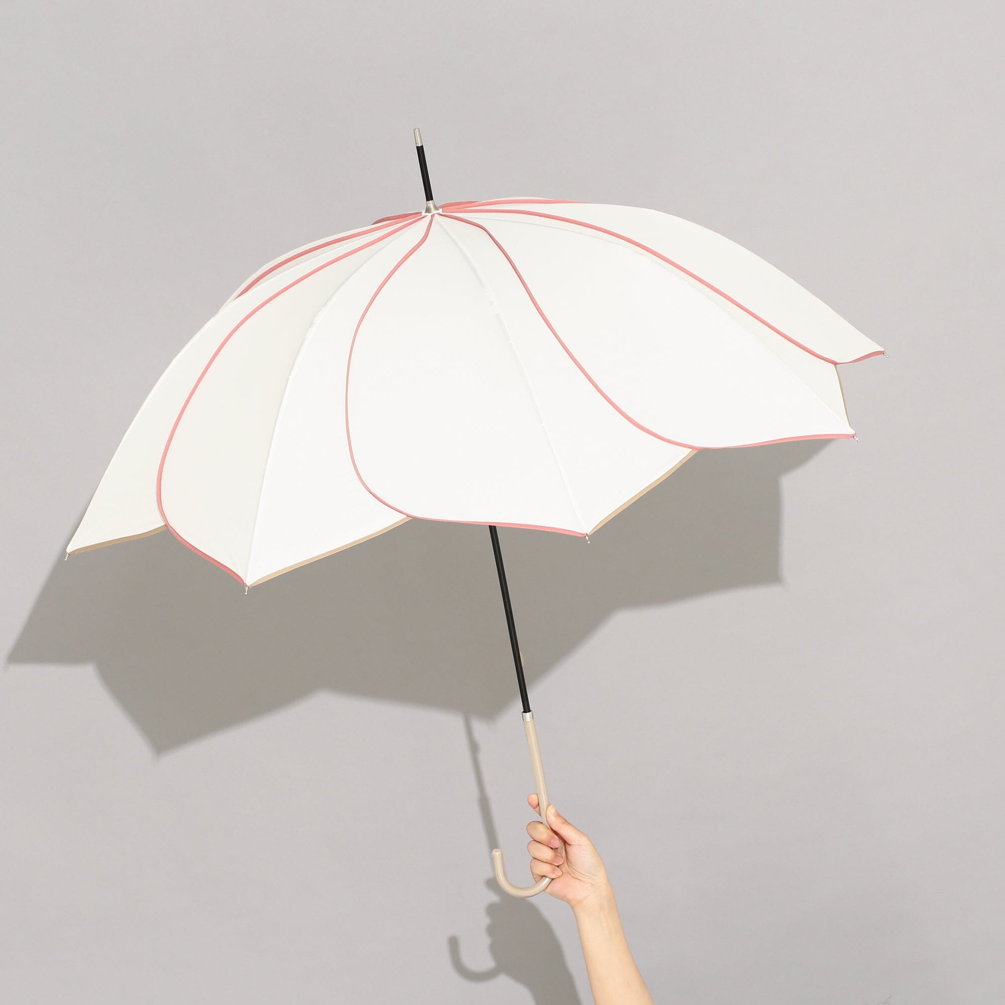 Bicolor Piping Umbrella - White & Black Waterproof Windproof Compact Travel Umbrella for Women & Men - Perfect for Rainy Days, Beach, Outdoor Events and Travel Accessories
