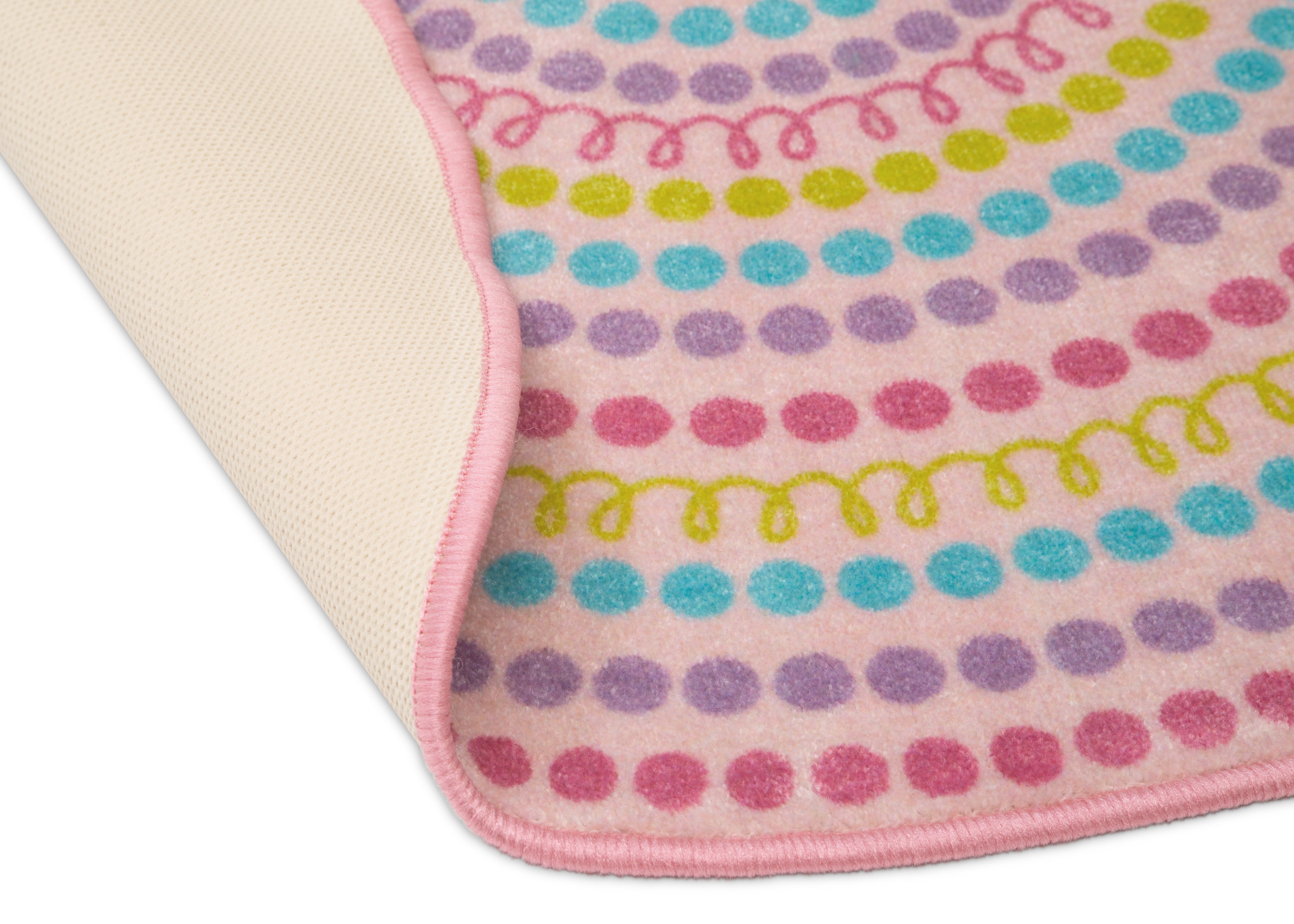 Colorful Rainbow Dot Non-Slip Round Playroom Rug for Kids - 39 Inch Soft Floor Mat for Nursery, Bedroom & Play Areas