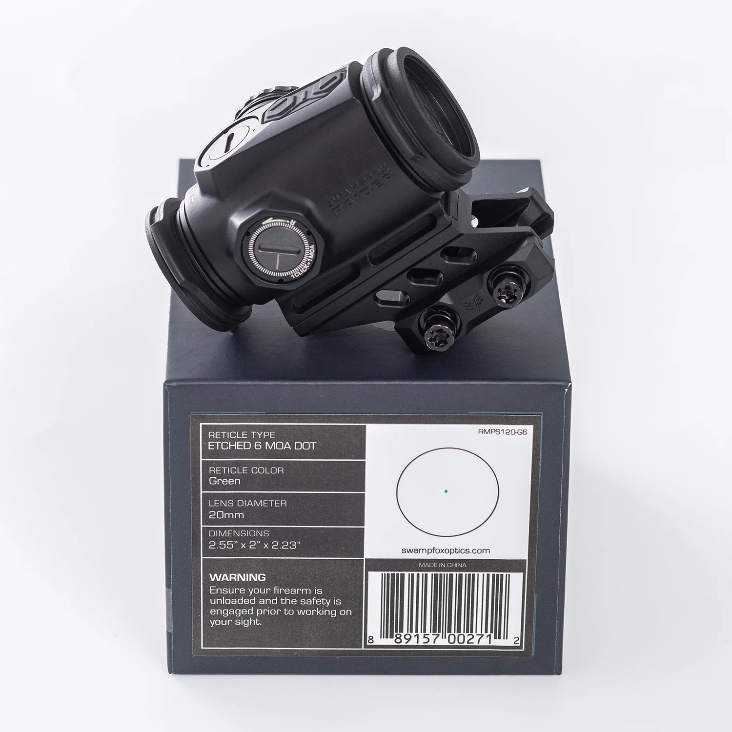 Raider 1x20 Micro Prism Sight - Green 6 MOA Dot Reticle Rifle Scope for AR-15 | Hunting & Tactical Shooting Accessories | Perfect for Close to Mid-Range Target Acquisition in Low Light Conditions