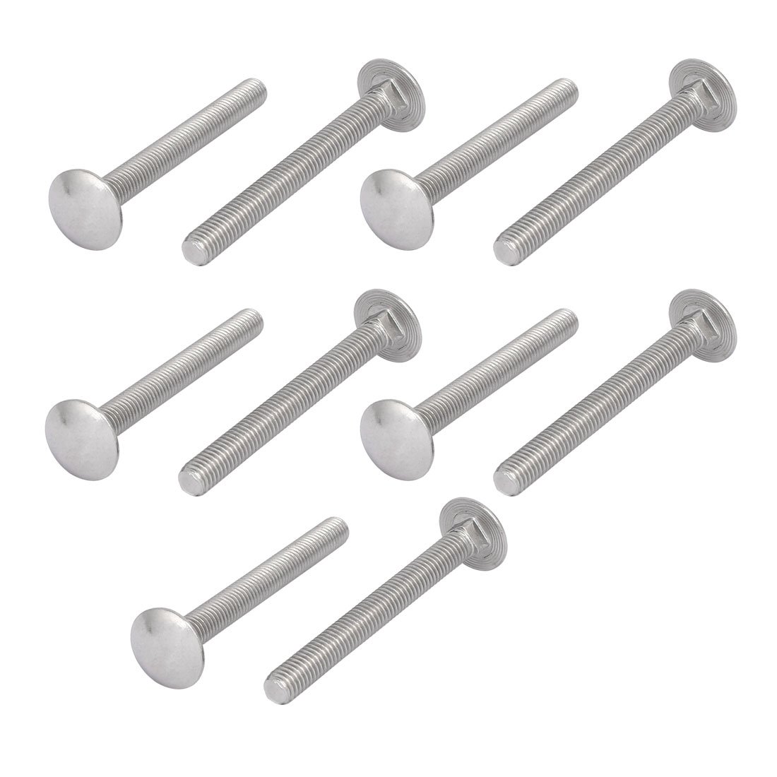 304 Stainless Steel M8 x 75mm Square Neck Carriage Bolts with Nuts - DIN603 Standard, 10PCS Set for Outdoor Furniture & Construction Projects
