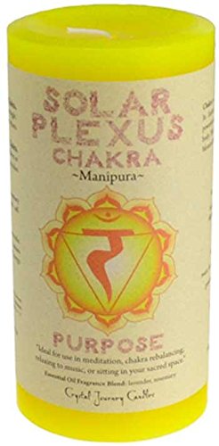 Solar Plexus Chakra Pillar Candle (CPC3SOL) - Yellow Aromatherapy Meditation Candle for Yoga, Reiki Healing & Spiritual Balance - Perfect for Home Decor and Energy Cleansing Rituals