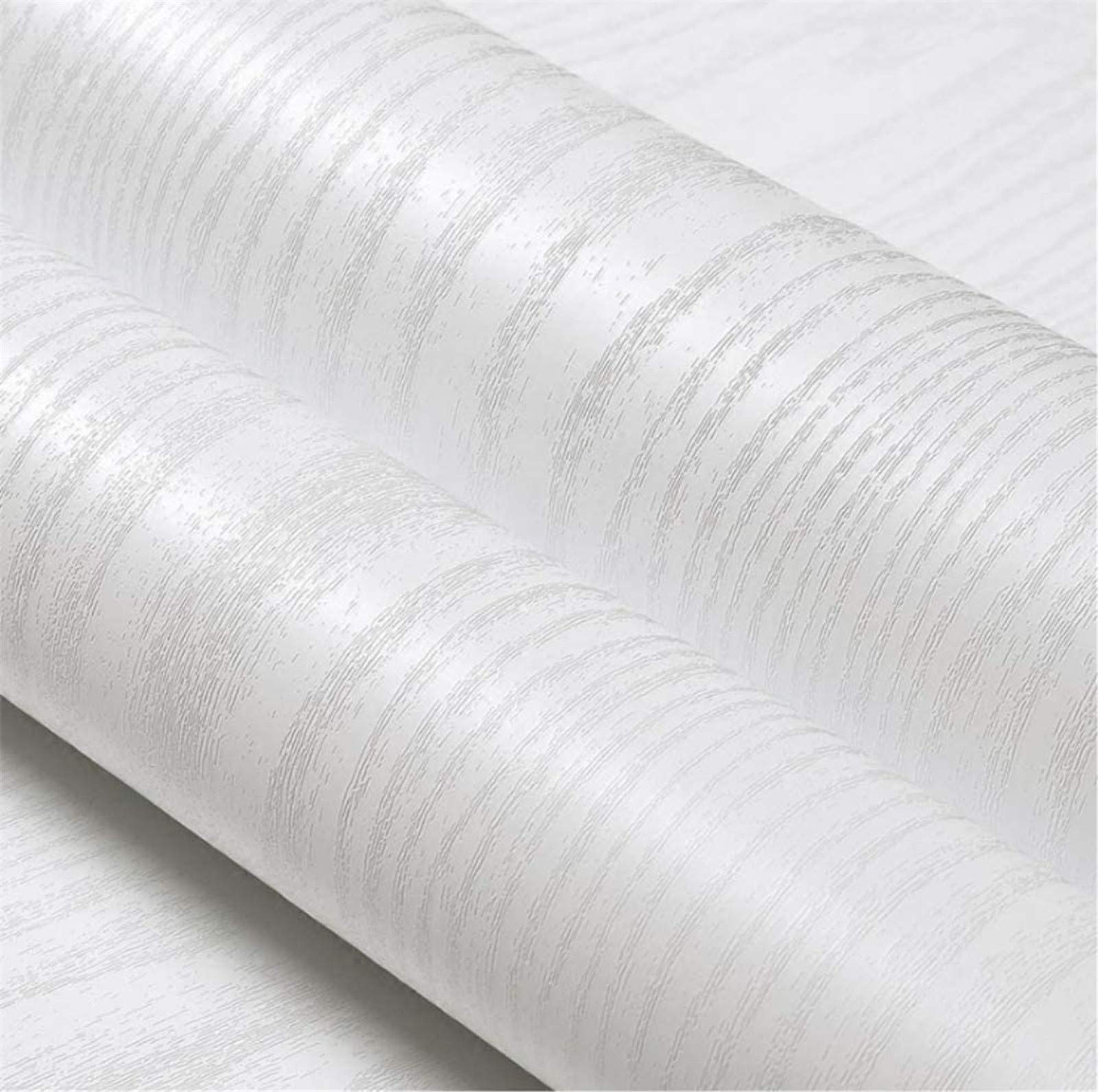 Yancorp Textured White Contact Paper - Peel and Stick Wallpaper for Cabinets, Countertops & Shelves | Self-Adhesive Wood Grain Vinyl Wrap | Easy DIY Home Decor for Kitchen, Bathroom & Furniture Renovation