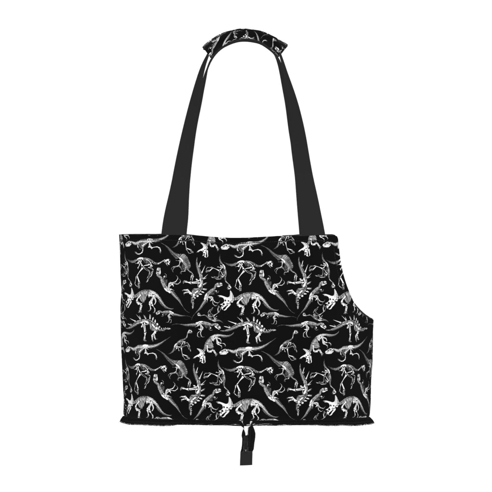 Dinosaur Skull Skeleton Pet Carrier Bag - Waterproof Polyester Tote for Small to Medium Dogs & Cats | Portable, Lightweight for Travel, Hiking & Daily Use