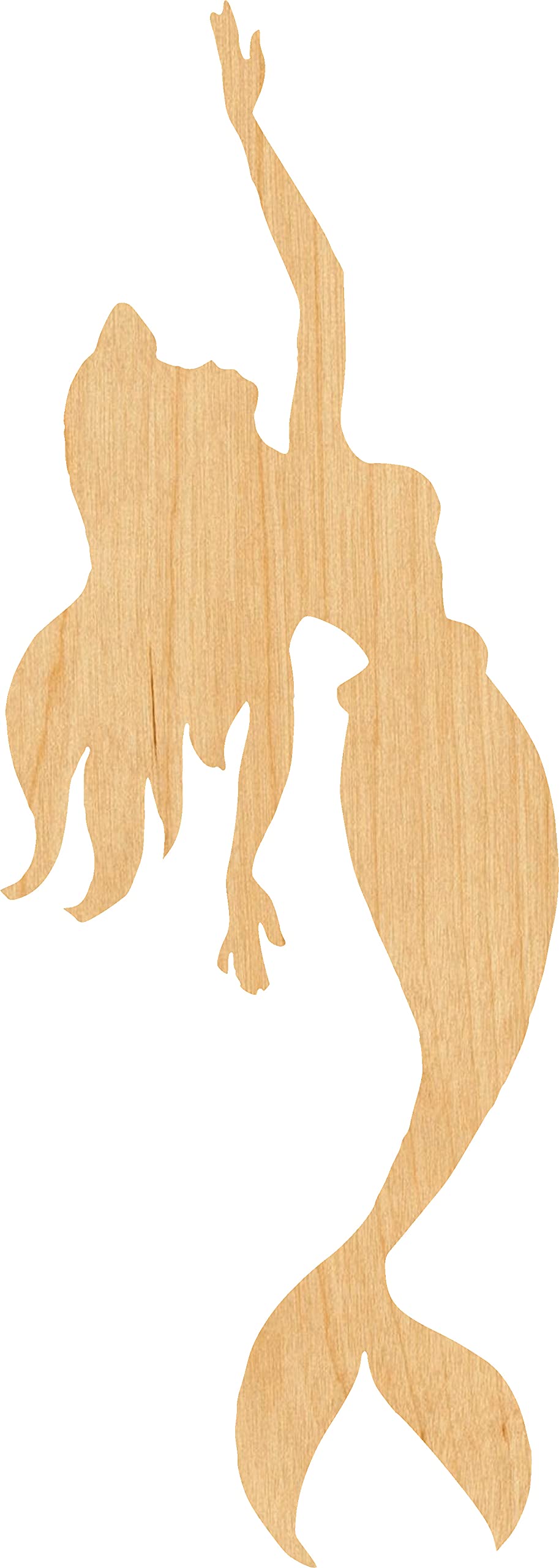 Mermaid Laser Cut Wood Shape - 4 Inch Unfinished Craft Supply for DIY Projects, Home Decor, Scrapbooking & Party Decorations