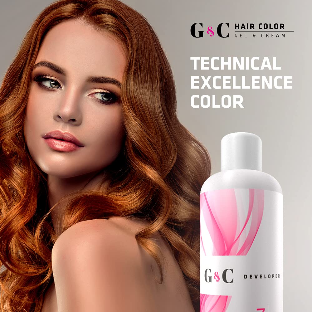 **30 Volume Professional Hair Lightening Gel & Cream with Collagen - Gentle Peroxide Developer for Sensitive Scalp, Strengthens & Brightens Hair, 33.8oz (1L) - Made in Italy - Perfect for Salon & At-Home Hair Lightening**