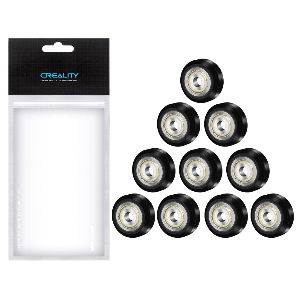 Official Creality 3D Printer Ender 3 POM Wheels (10-Pack) - 625zz Linear Bearing Pulley Replacement Parts for Ender 3, Ender 3 V2, Ender 3 Pro, Ender 3 Max, Ender 5 & CR-10 Series - Perfect for 3D Printer Maintenance & Smooth Motion Upgrade