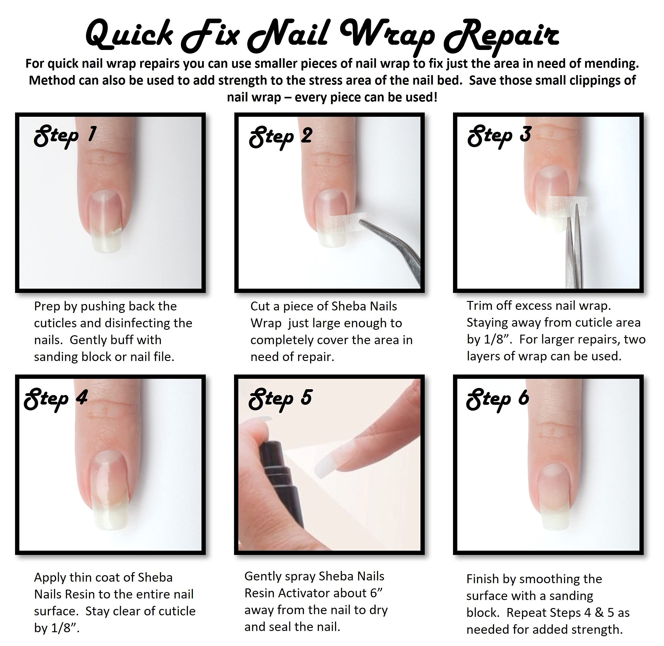 SHEBA NAILS Precut Fiberglass Nail Wrap Starter Kit - DIY Salon-Quality Nails at Home | Perfect for Manicures, Nail Art & Extensions