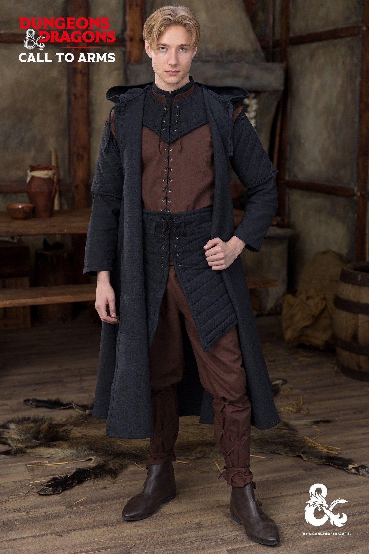 Dungeons & Dragons Ranger Costume Set - Brown & Black Medieval Fantasy Outfit for LARP, Cosplay & Roleplaying Games