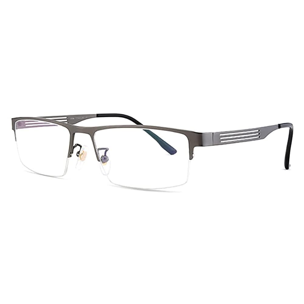 Progressive Multifocal Photochromic Reading Glasses with Pure Titanium Frame - UV400 Protection Anti-UV Sunglasses (Gray, +1.50) for Outdoor Reading, Driving & Computer Use