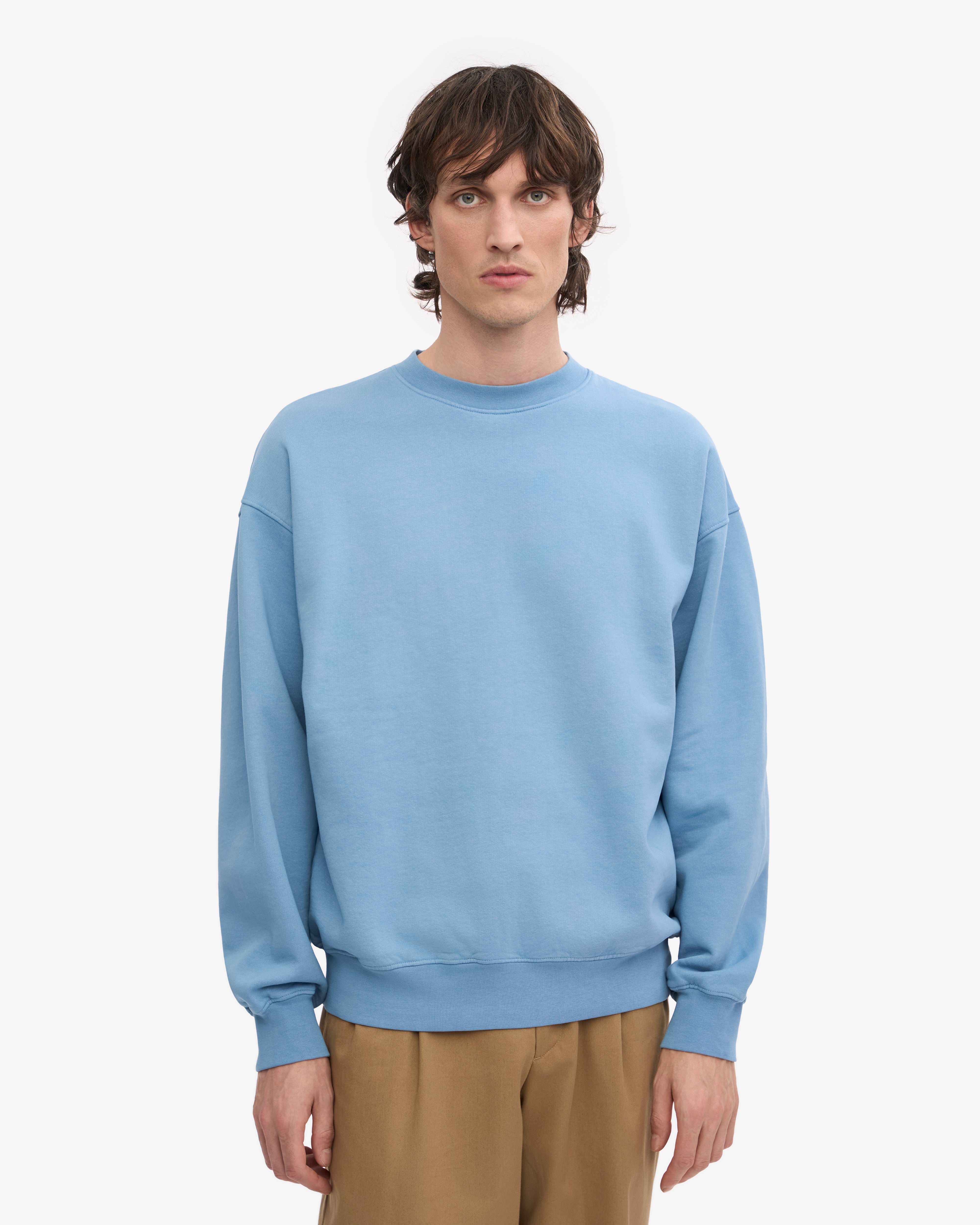 Organic Oversized Crewneck Sweatshirt - Seaside Blue - Soft & Comfortable Unisex Pullover for Casual Wear, Loungewear & Outdoor Activities