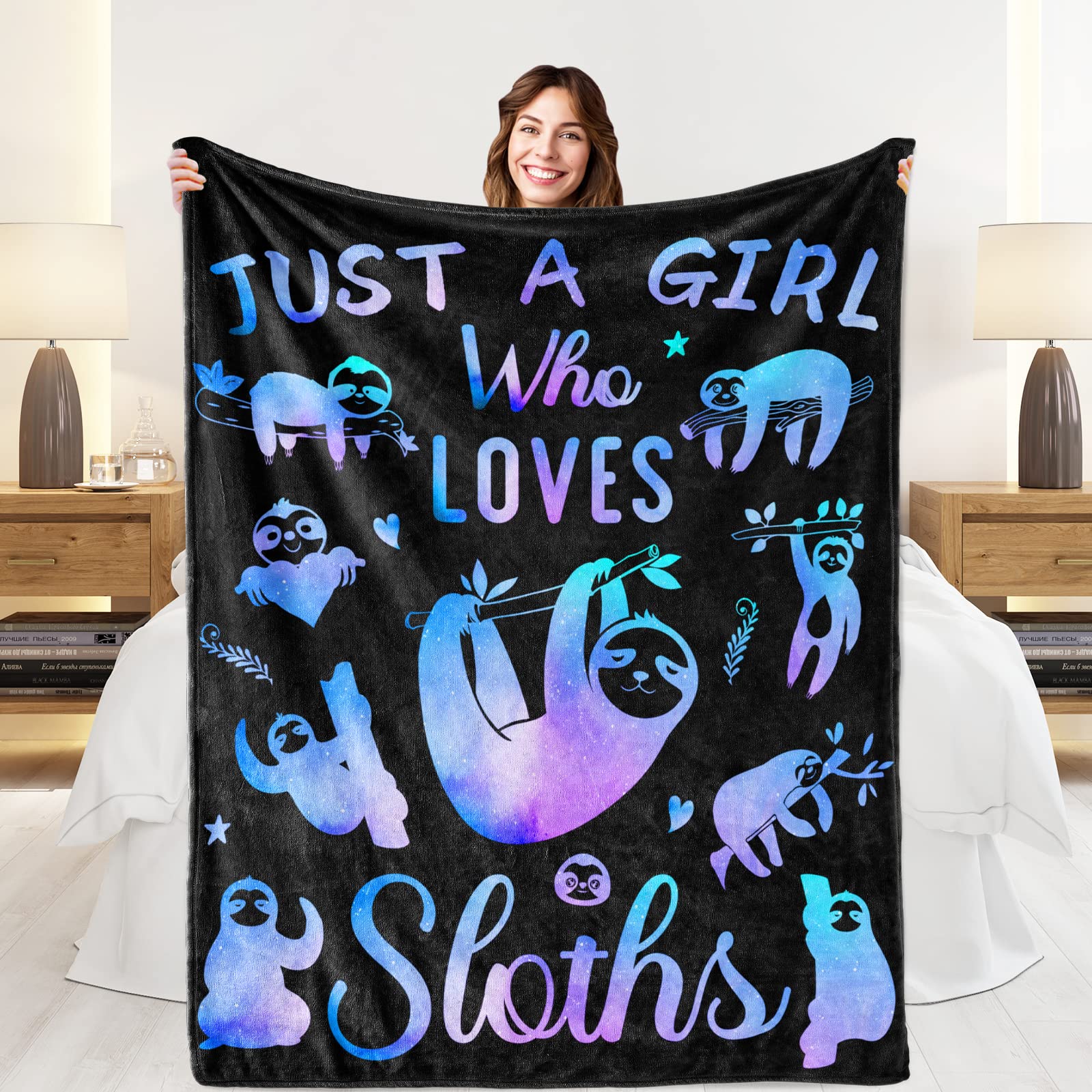 Soft Sloth Throw Blanket - Cozy Plush Blanket for Women, Men, Kids - Perfect Gift for Christmas & Birthdays | Bedroom, Couch, Sofa Decor | Great for Snuggling, Movie Nights & Home Decor