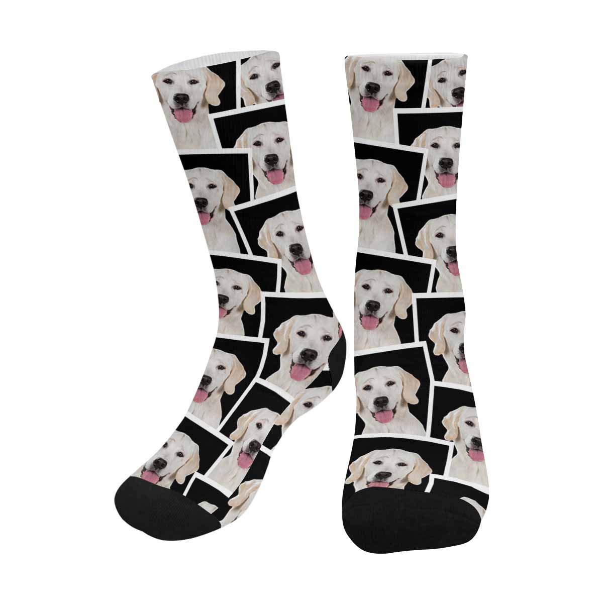 Custom Photo Socks - Personalized Funny Crew Socks with Your Face, Family, Wedding or Pet Pictures - Unique Gift Idea for Birthdays, Anniversaries & Holidays