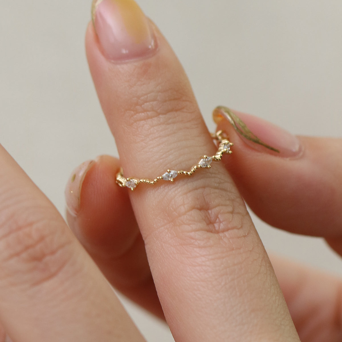 Diamond Cubic Zirconia Relay Ring - Elegant Stackable Jewelry for Women, Perfect for Weddings, Anniversaries & Everyday Wear