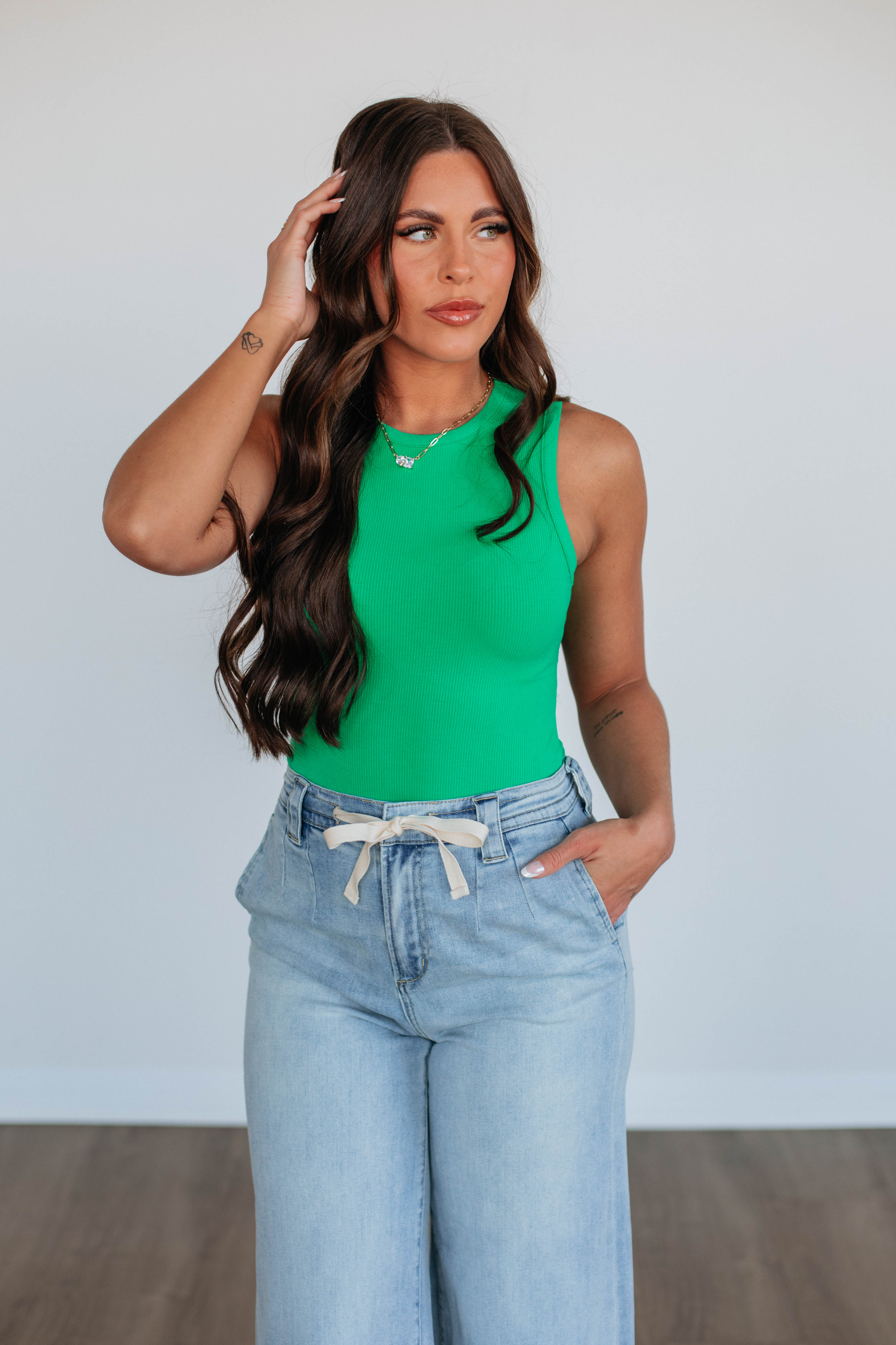 April Ribbed Bodysuit for Women - Stretchy Long Sleeve Turtleneck Shirt - Slim Fit Basic Layering Top - Perfect for Work, Date Night & Casual Outfits