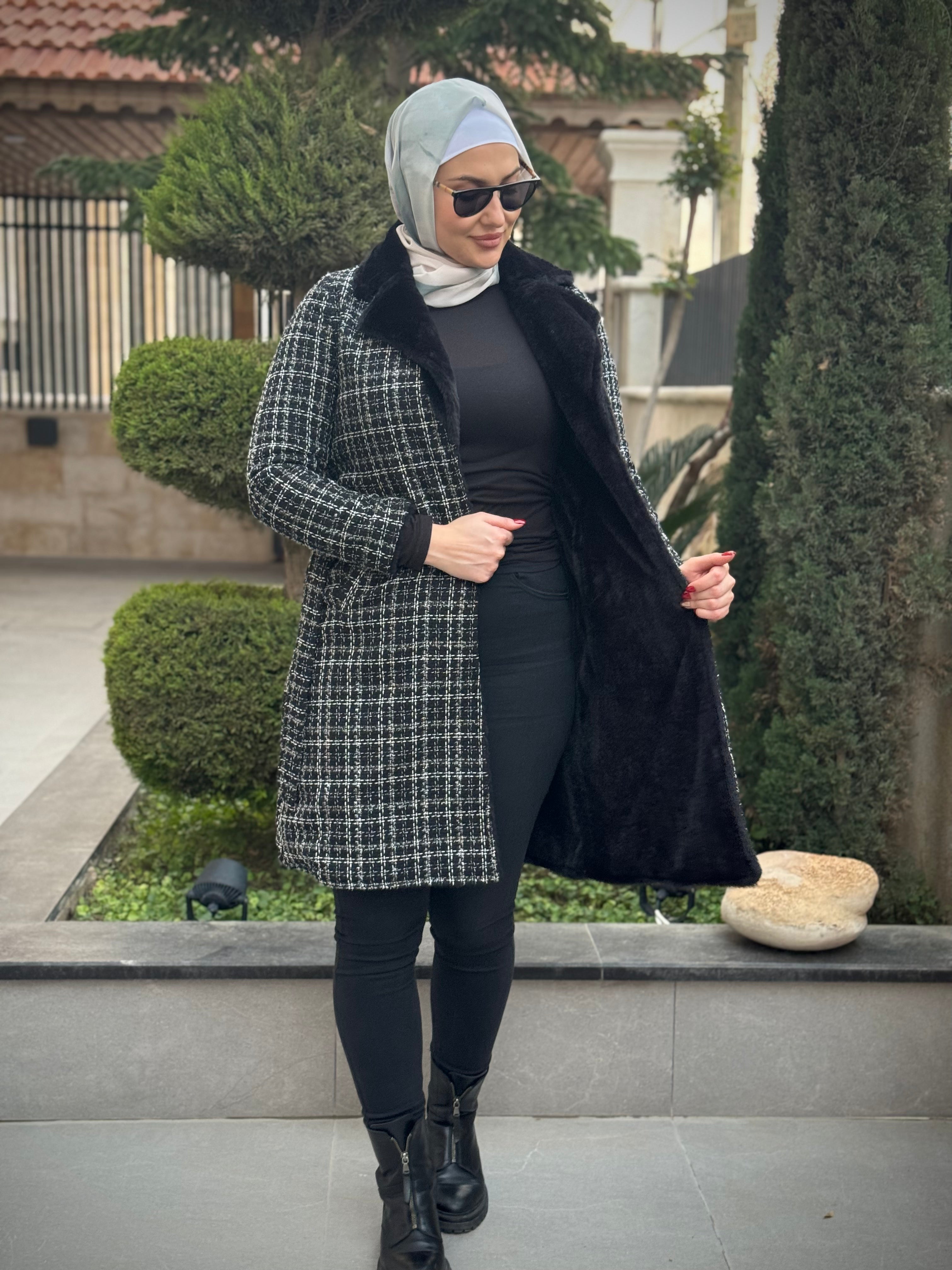 Reversible Bouclé Jacket for Women - Dual Sided Winter Coat with Soft Texture | Perfect for Office, Dating & Casual Outfits