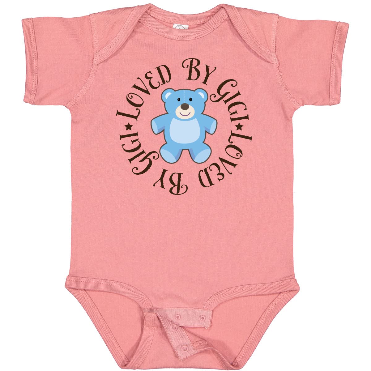 Inktastic Loved by Gigi Baby Boy Short Sleeve Bodysuit - Soft Cotton Onesie for Newborns & Infants - Perfect for Playdates, Photo Shoots & Everyday Wear