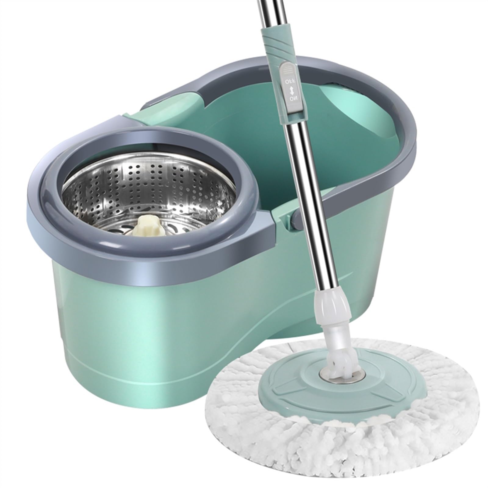 Automatic Spin Mop and Bucket Set - Dual Use Dry & Wet Microfiber Magic Mop for Hardwood Floors, Tile, Bathroom & Living Room Cleaning - Effortless Household Cleaning Solution