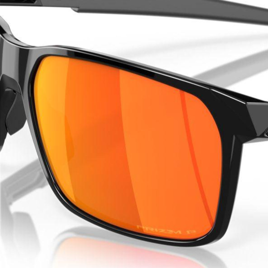 Oakley Portal X Sunglasses Polished Black with Prizm Ruby Polarized Lenses - 0OO9460 946017 - Perfect for Outdoor Sports, Driving & Daily Wear