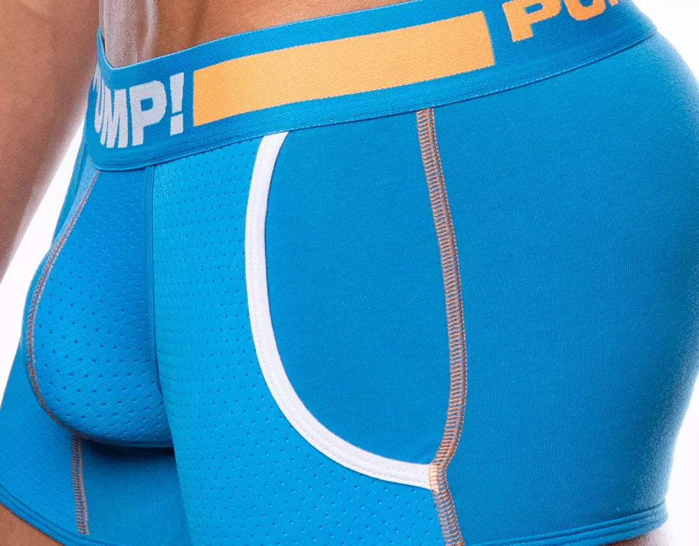 PUMP! Cruise Jogger Men's Athletic Boxer Briefs - Breathable Mesh Underwear with Comfort Fit, Blue - Perfect for Running, Gym Workouts & Everyday Wear