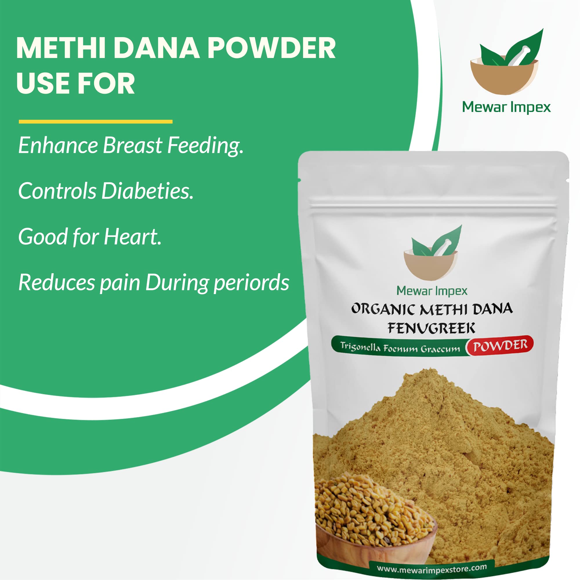 Organic Fenugreek Powder 400g (Methi Seed, Vendhayam, Uluva, Menthya) - Promotes Hair Growth & Scalp Health | Natural Hair Care Solution for Stronger, Thicker Hair | Perfect for DIY Hair Masks, Smoothies & Ayurvedic Recipes