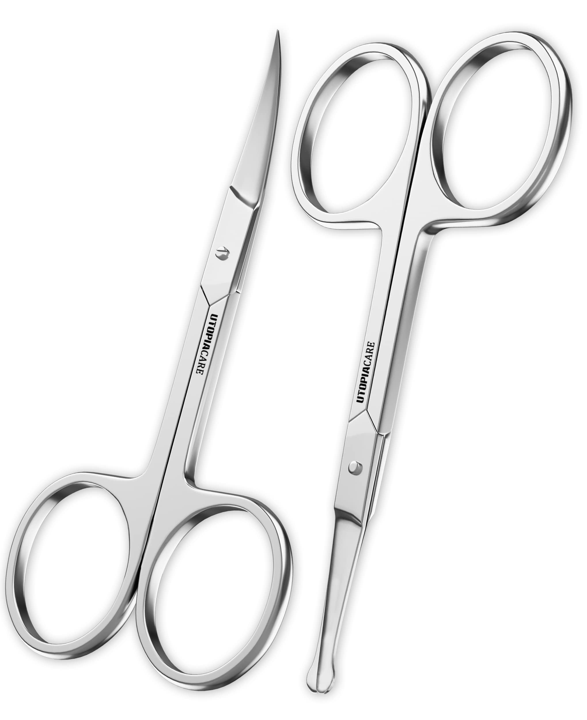 Rexulti Care Professional Curved & Rounded Beard Scissors for Men - Stainless Steel Mustache & Facial Hair Trimming Scissors Set of 2 - Perfect for Grooming, Styling & Precision Haircuts at Home or Salon