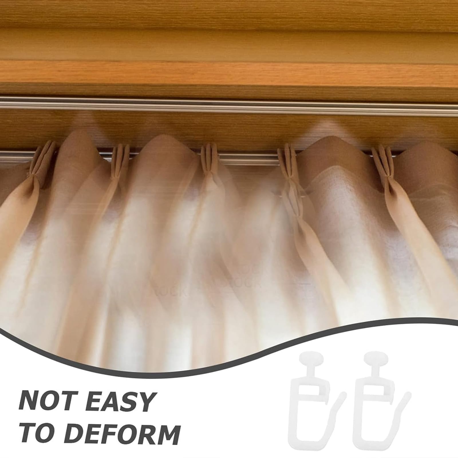 200 Pieces Sliding Curtain Hooks - Heavy Duty Curtain Track Gliders for Smooth Sliding - Perfect for Living Room, Bedroom & Office Window Treatments