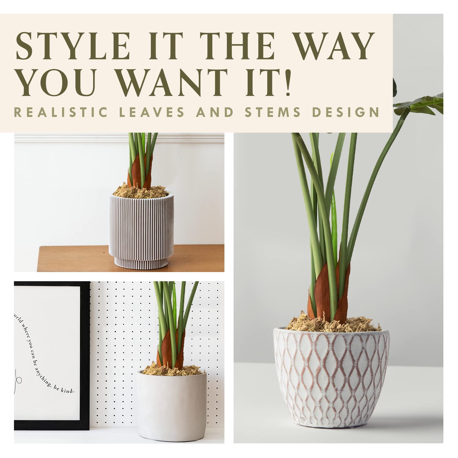 4ft Faux Monstera Plant - Large Artificial Indoor Plants for Home Decor, Tall Fake Plants for Living Room, Office & Bedroom - Perfect for Modern Home Styling & Office Greenery