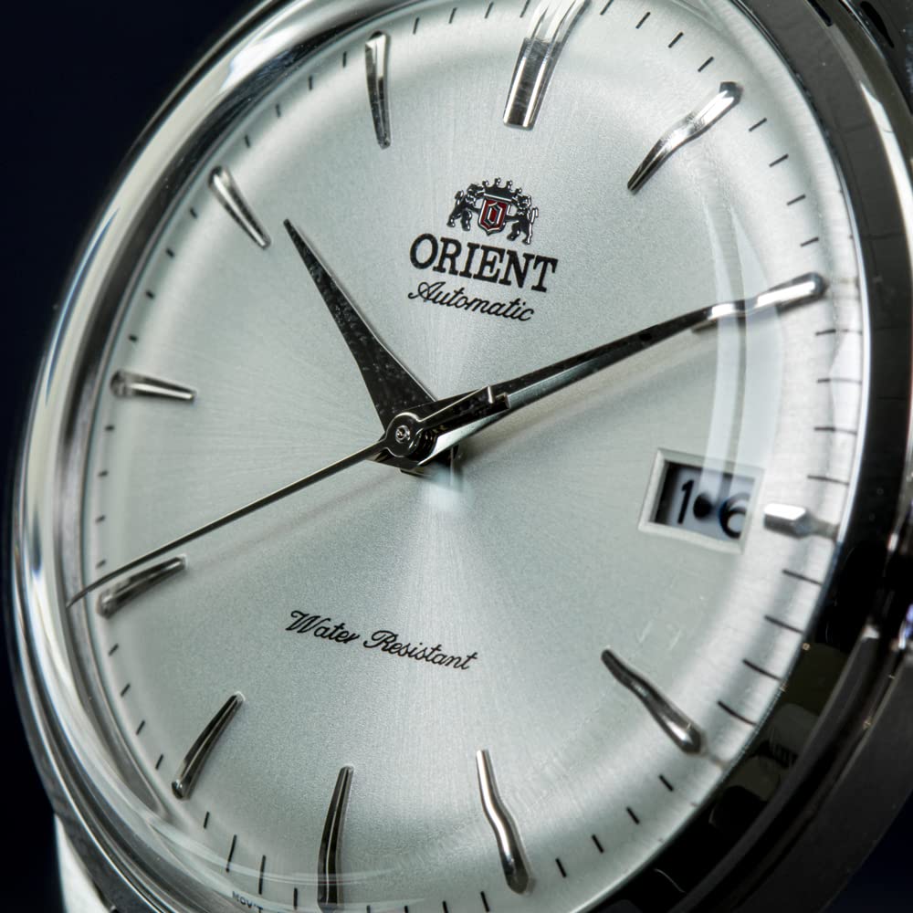 Orient Bambino 38mm Men's Automatic Mechanical Watch with Leather Strap & Stainless Steel Case - Classic Analog Dress Watch for Business, Formal Occasions and Everyday Wear