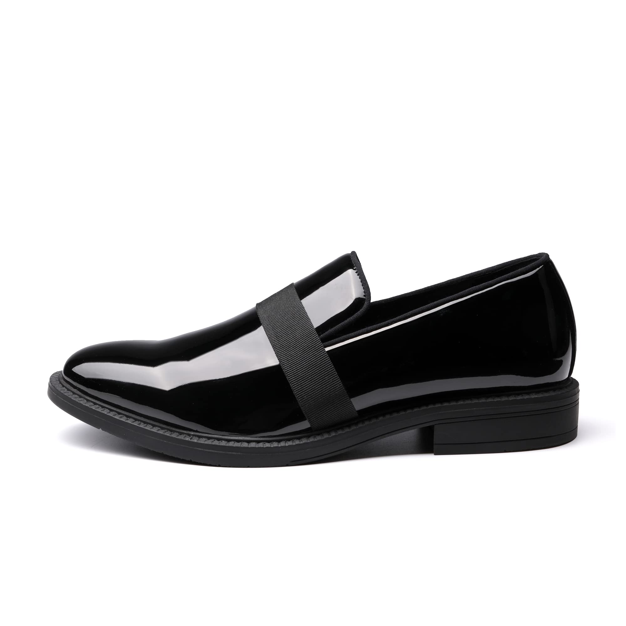 Bruno Marc Men's Classic Patent Leather Slip-On Loafers - Formal Tuxedo Dress Shoes for Weddings, Business & Evening Events
