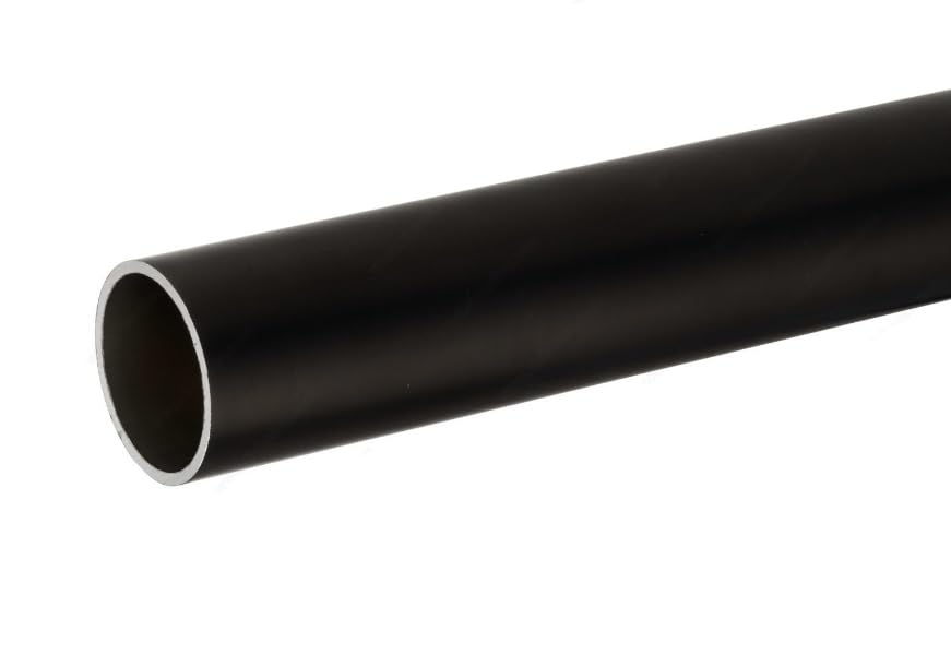 8 Feet Long Round Wardrobe Closet Rod - 14 Gauge Heavy Duty Steel Clothes Hanging Bar (96 Inch, Matte Black) - Perfect for Walk-in Closets, Bedroom Storage & Garment Organization