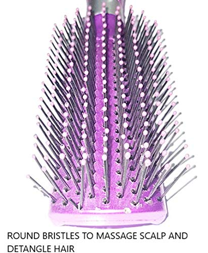 Premium Flat Plastic Hairbrush Set - Pink, Blue & Silver Colors for Smooth & Tangle-Free Hair | Perfect for Home, Travel & Salon Use