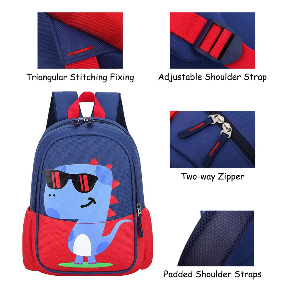 Dinosaur Kids Backpack - Waterproof School Bookbag for Boys & Girls (Red) - Perfect for School & Travel