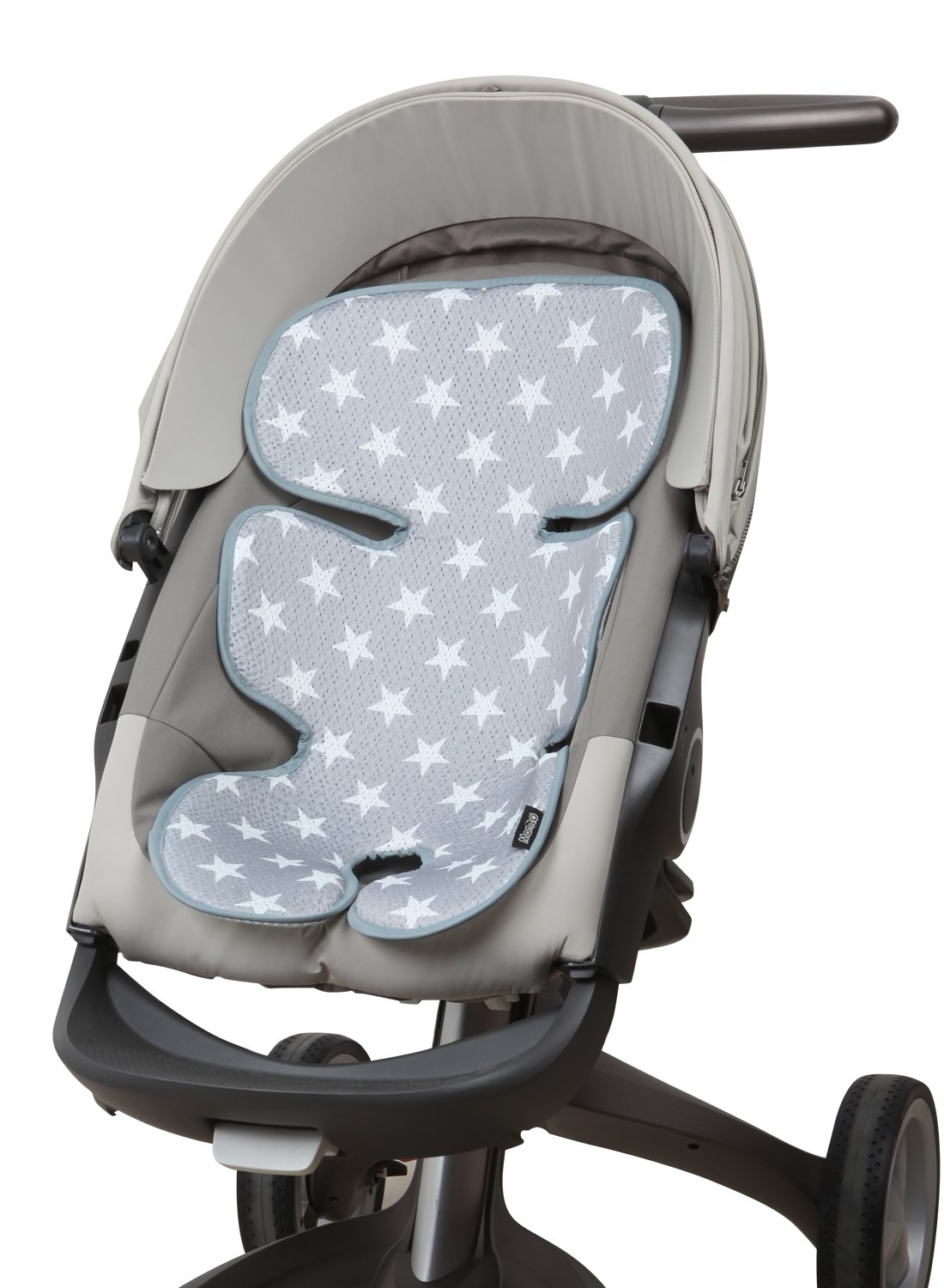 Manito Clean Basic 3D Mesh Seat Pad - Breathable Cushion & Liner for Baby Stroller and Car Seat (Star Grey) | Premium Comfort for Infants & Toddlers During Travel & Outdoor Activities
