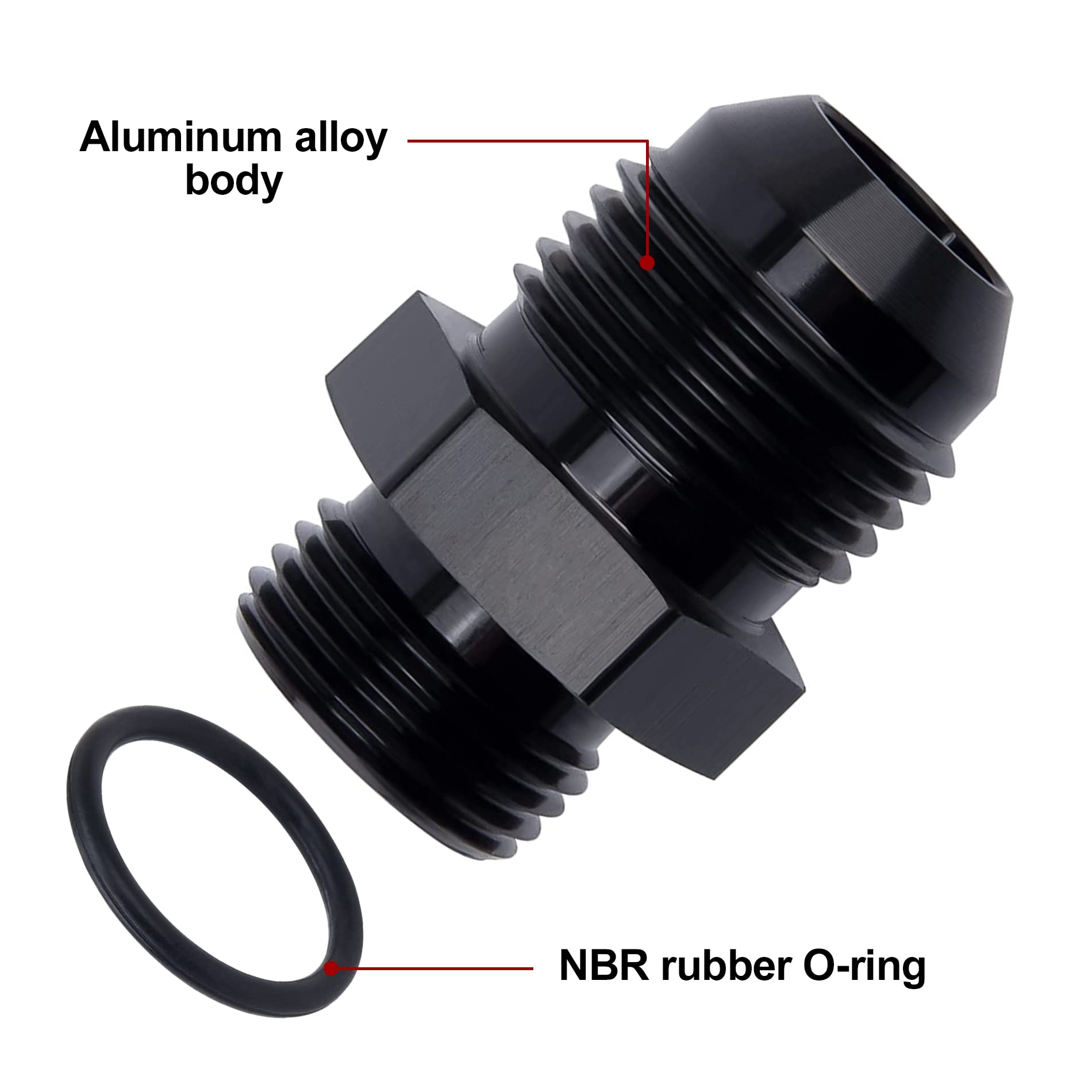 EVIL ENERGY 12AN to AN10 ORB Male O-Ring Fitting Adapter - 2PCS - High Performance Fuel Line Connector for Automotive, Racing & Marine Applications