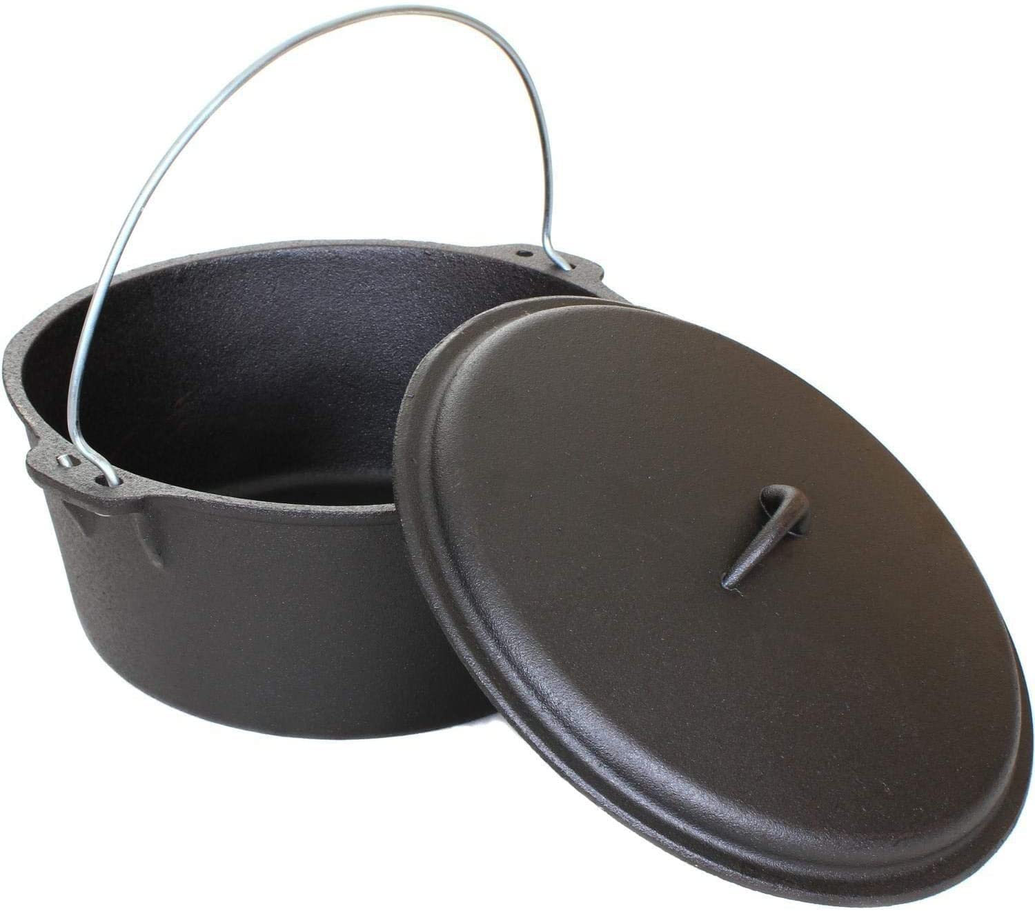 6-Quart Seasoned Cast Iron Dutch Oven - Heavy Duty Enameled Cookware for Baking, Braising & Roasting - Perfect for Camping, Stovetop & Oven Use - GL10487AS