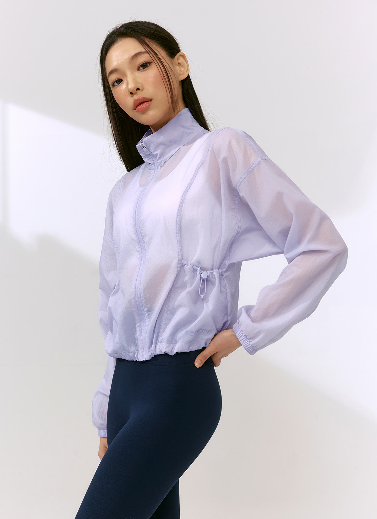 Breathable High Neck Crop Windbreaker Jacket - Lightweight & Comfortable for Running, Hiking & Outdoor Activities