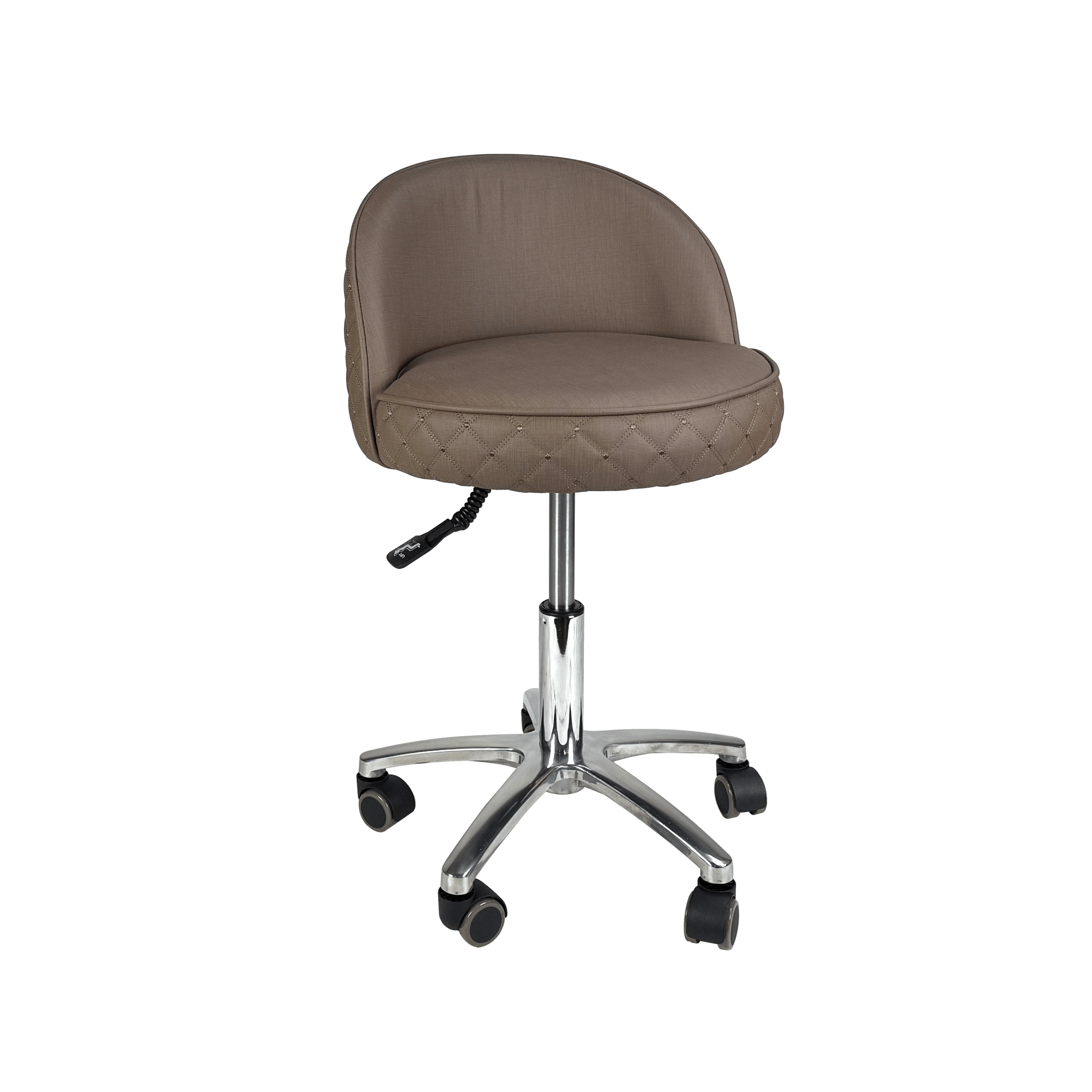 FIORI Ergonomic Nail Technician Stool for Pedicure & Manicure - Adjustable Rolling Stool with Back Support for Salon, Spa & Home Use