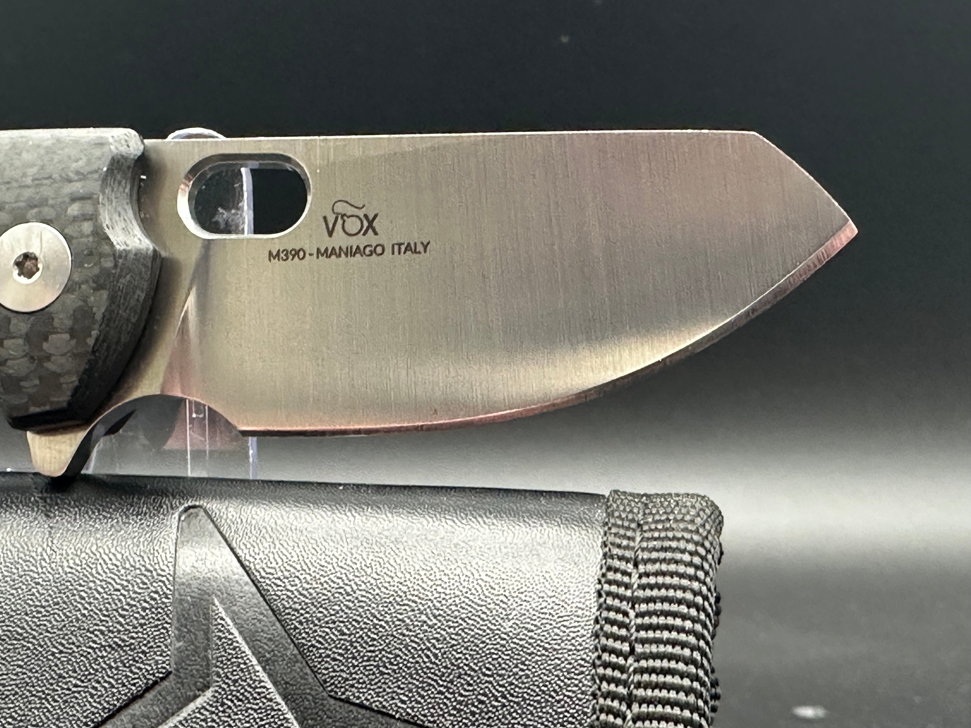 Fox Knives Baby Core M390 Carbon Fiber Folding Pocket Knife - Premium EDC Knife for Outdoor, Camping, Hiking & Everyday Carry