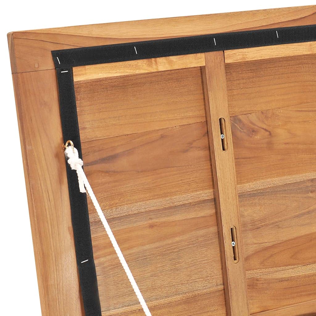Premium Teak Wood Patio Storage Box with Waterproof Lining - 23.6