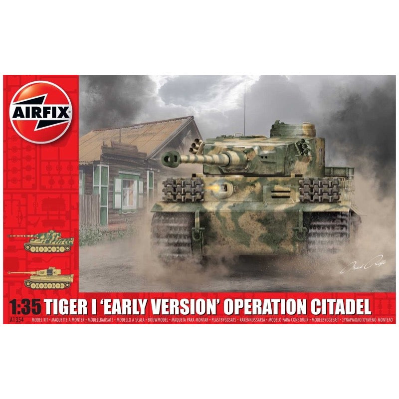 Airfix A1354 1/35 Scale Tiger I Early Version Military Tank Model Kit - Operation Citadel WWII Historical Battle Replica for Collectors & Hobbyists | Perfect for Diorama Building & Wargaming Scenes