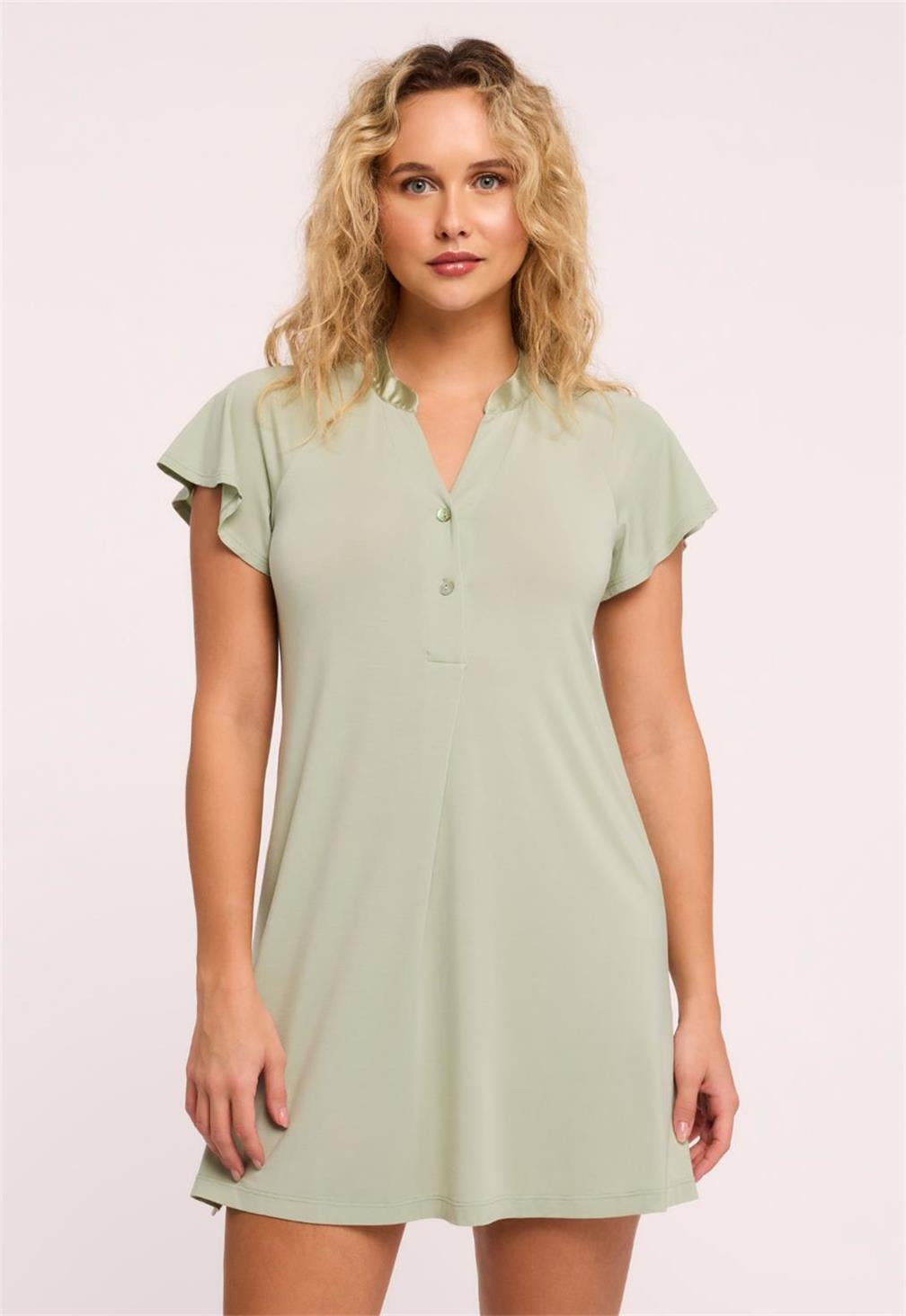 Fluttered Sleeve Nightshirt for Women - Soft & Comfortable Sleepwear - Elegant Loose Fit Pajama Top - Perfect for Sleeping, Lounging & Relaxing at Home